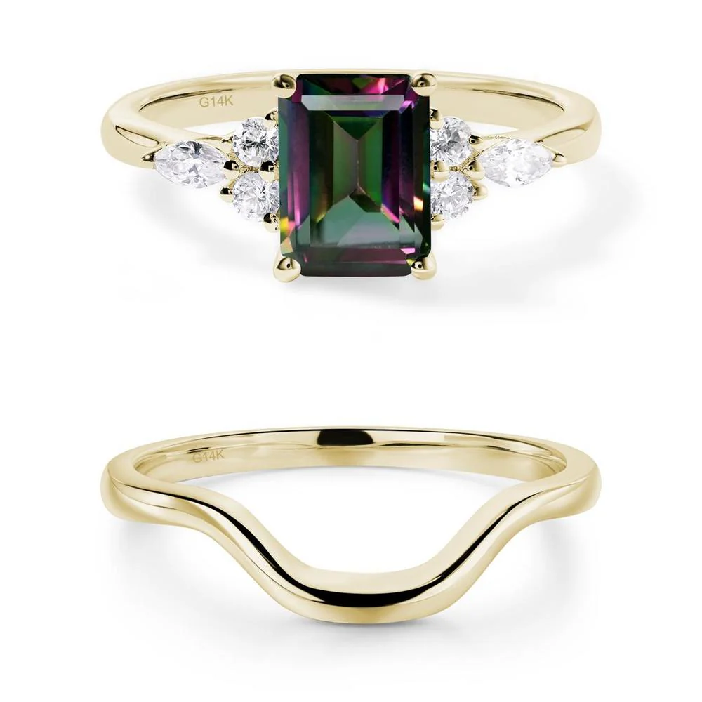 Simple Emerald Cut Mystic Topaz Ring - Image 19