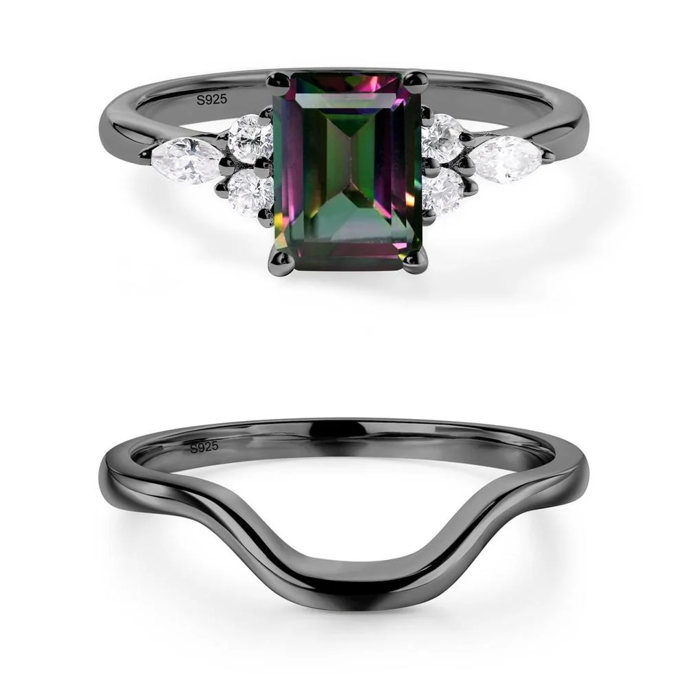 Simple Emerald Cut Mystic Topaz Ring - Image 23
