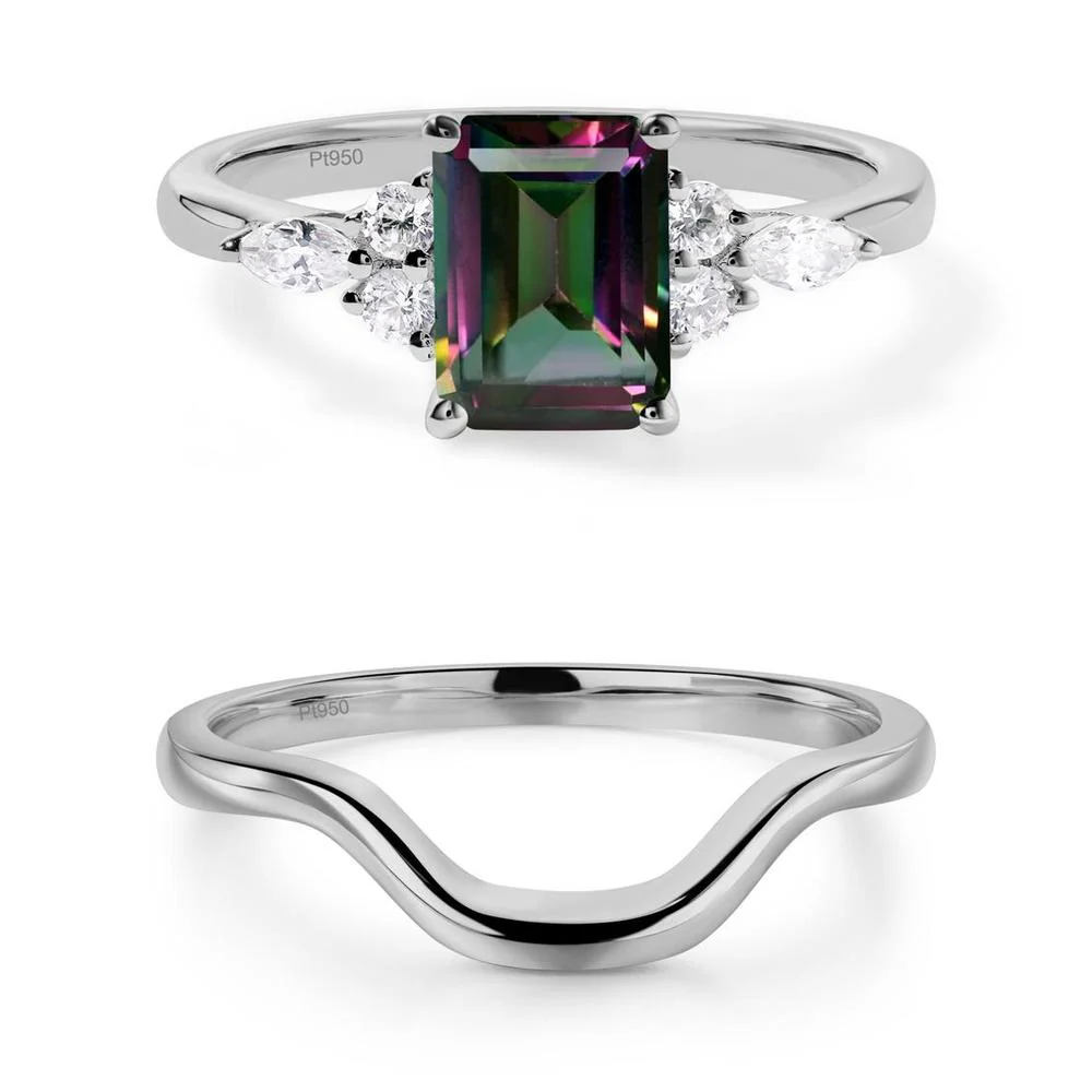 Simple Emerald Cut Mystic Topaz Ring - Image 25