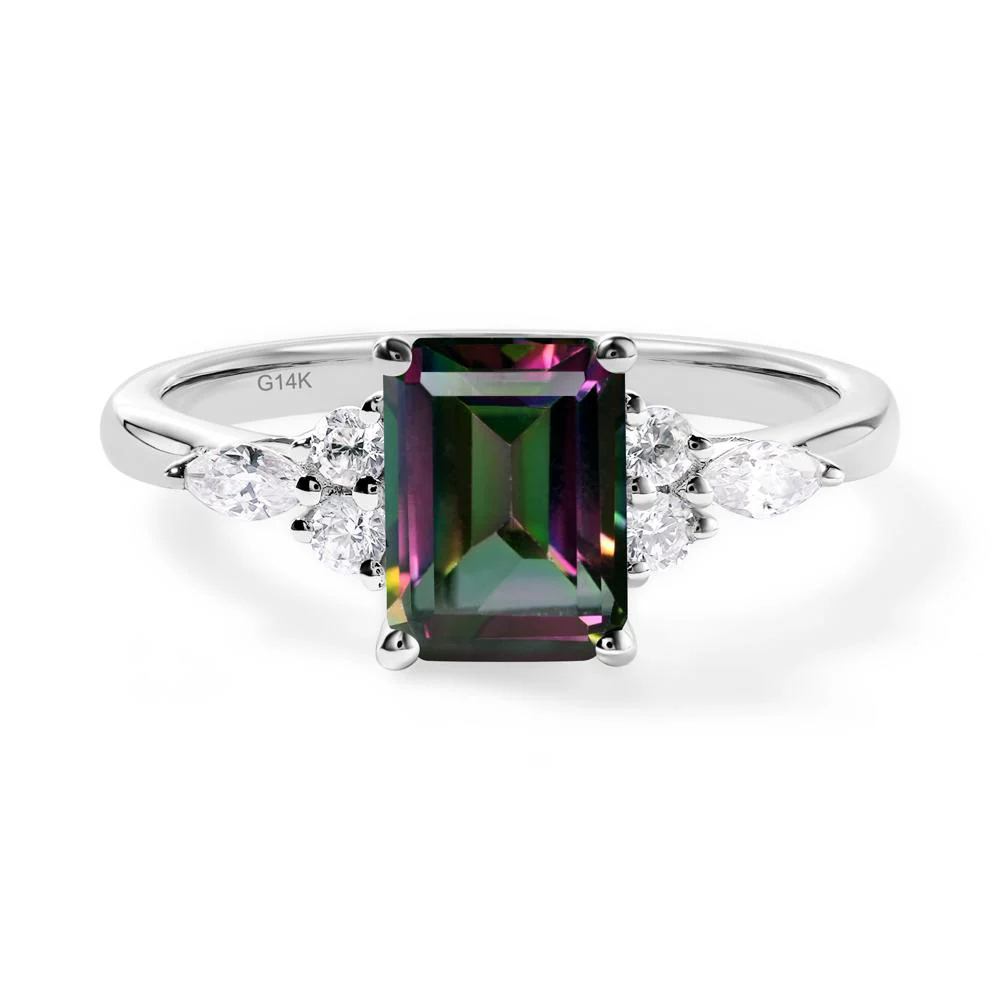 Simple Emerald Cut Mystic Topaz Ring - Image 3