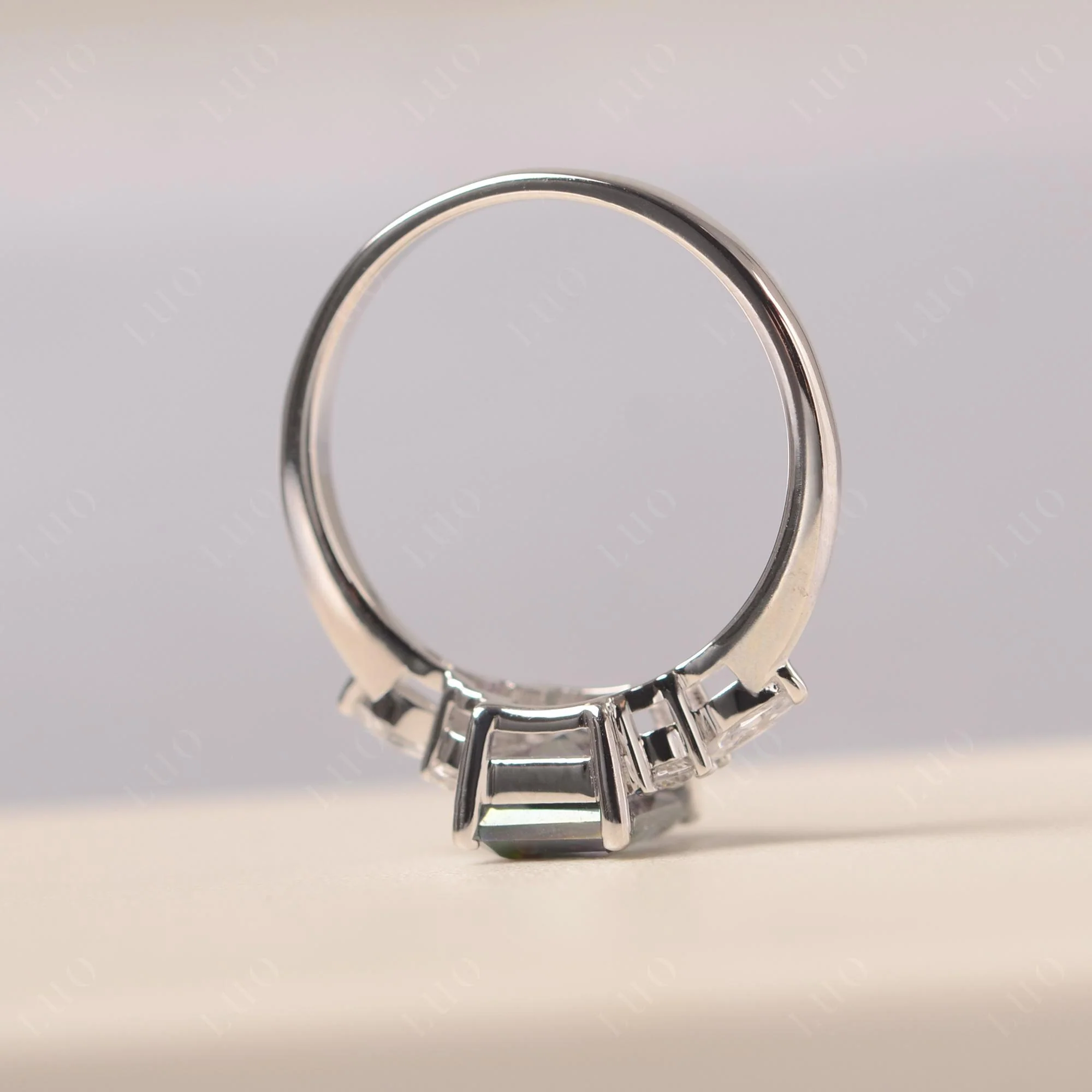 Simple Emerald Cut Mystic Topaz Ring - Image 32