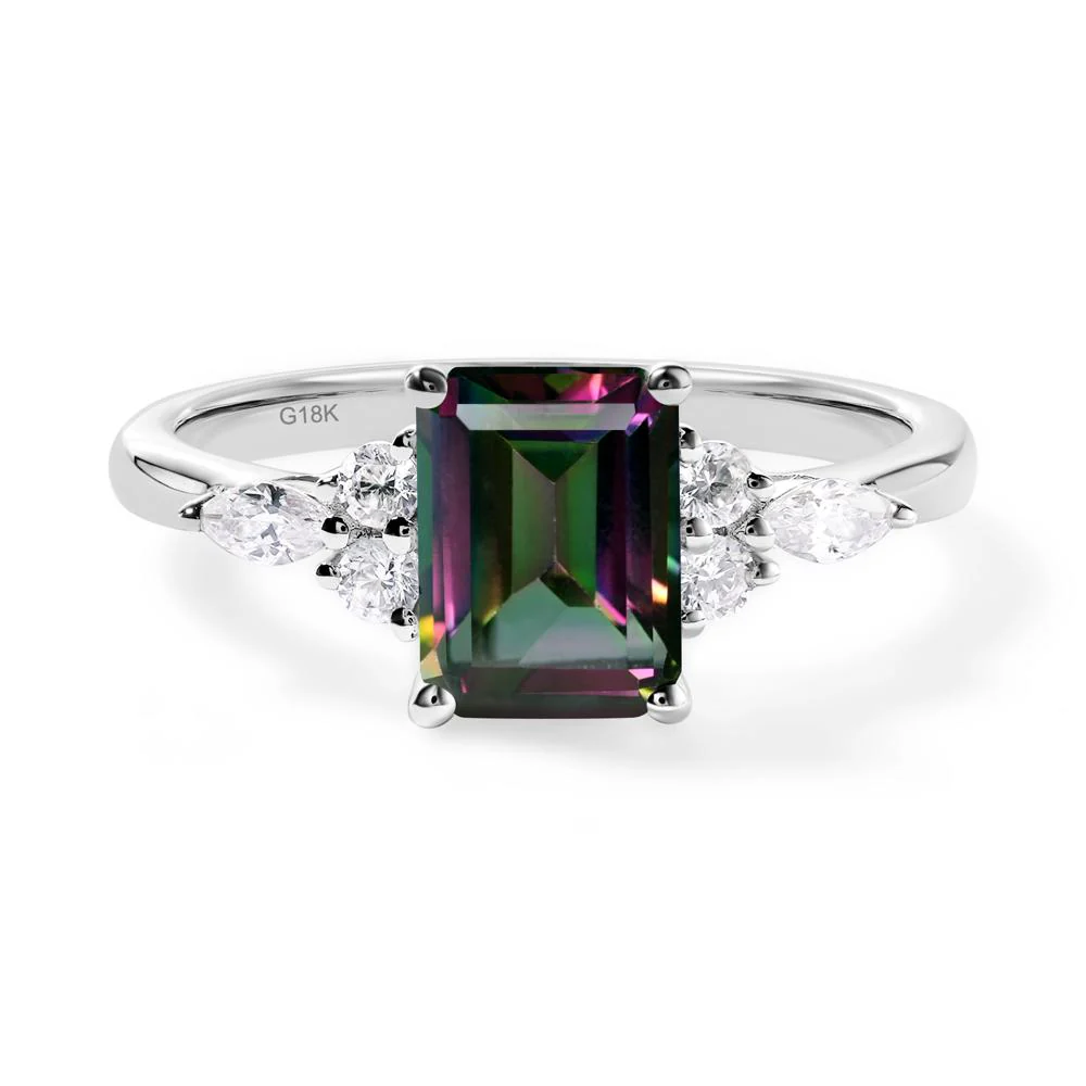 Simple Emerald Cut Mystic Topaz Ring - Image 4