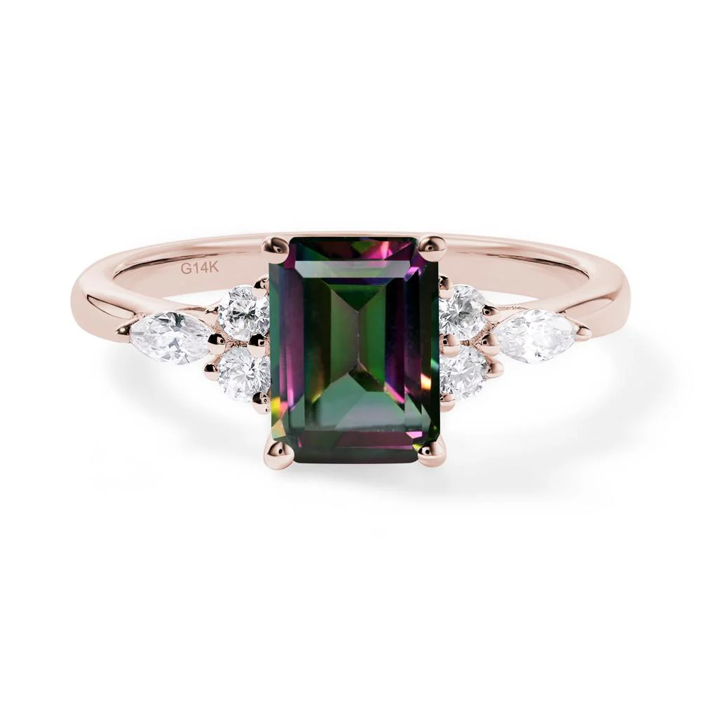 Simple Emerald Cut Mystic Topaz Ring - Image 9
