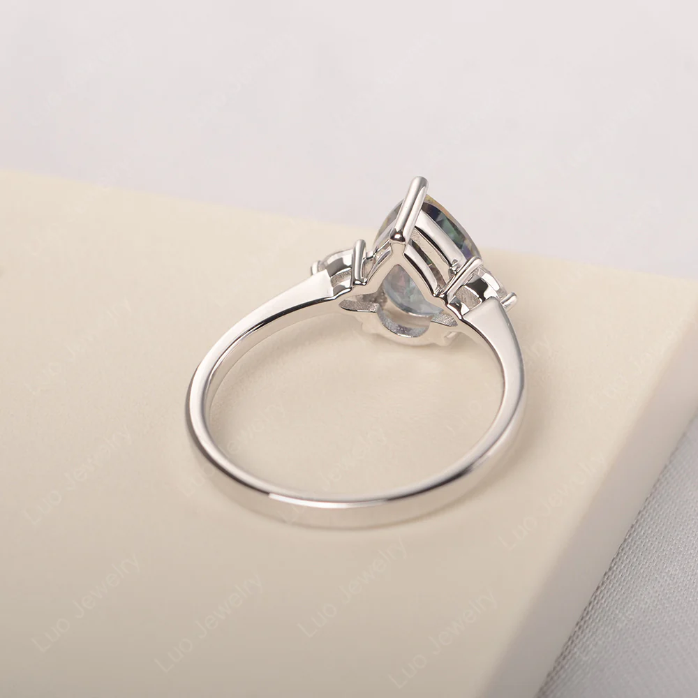 Teardrop Mystic Topaz Trilogy Ring - Image 3