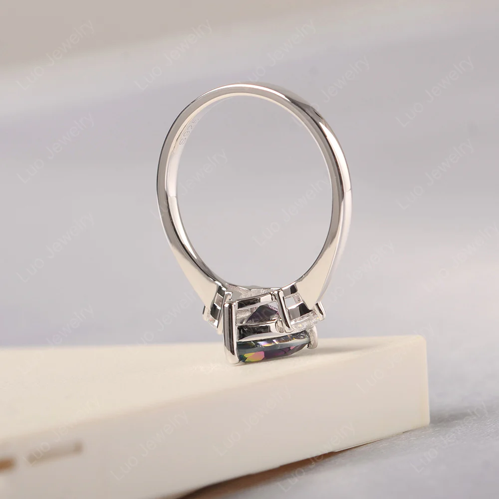 Teardrop Mystic Topaz Trilogy Ring - Image 4