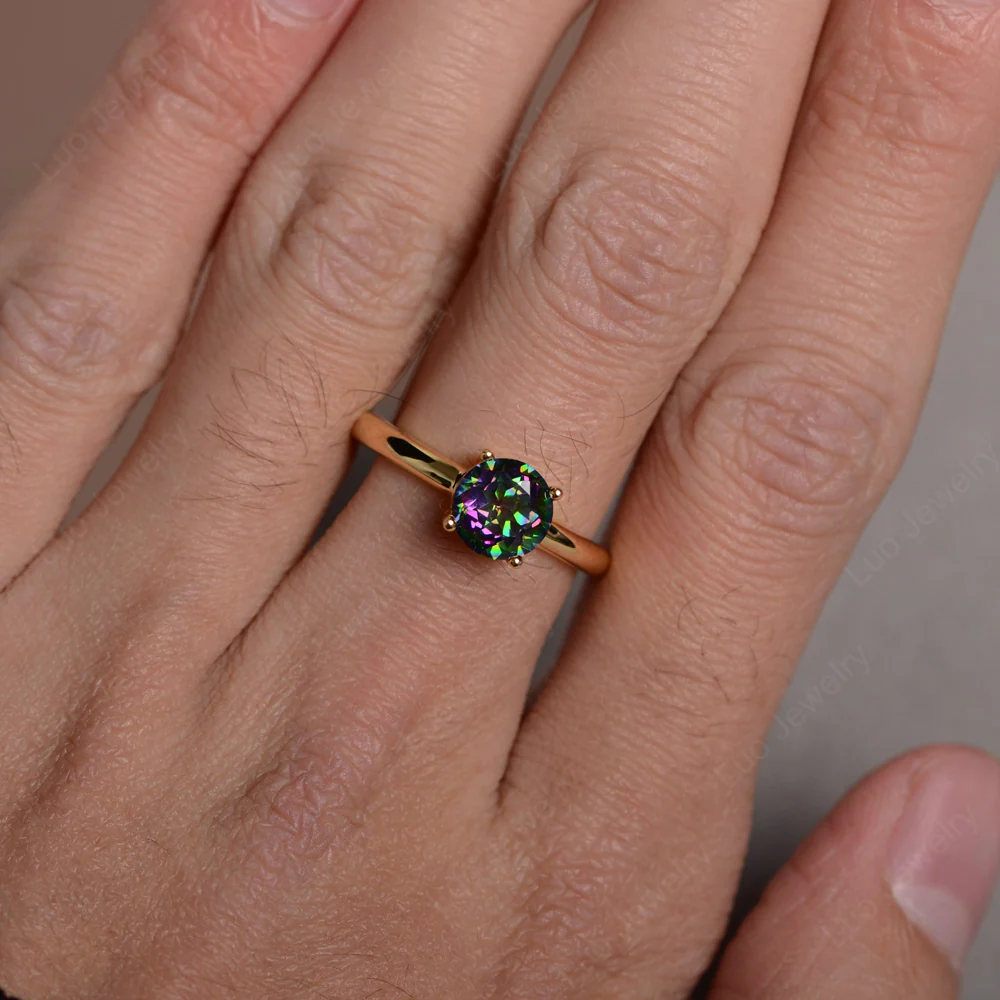 Mystic Topaz Solitaire Ring - Image 2