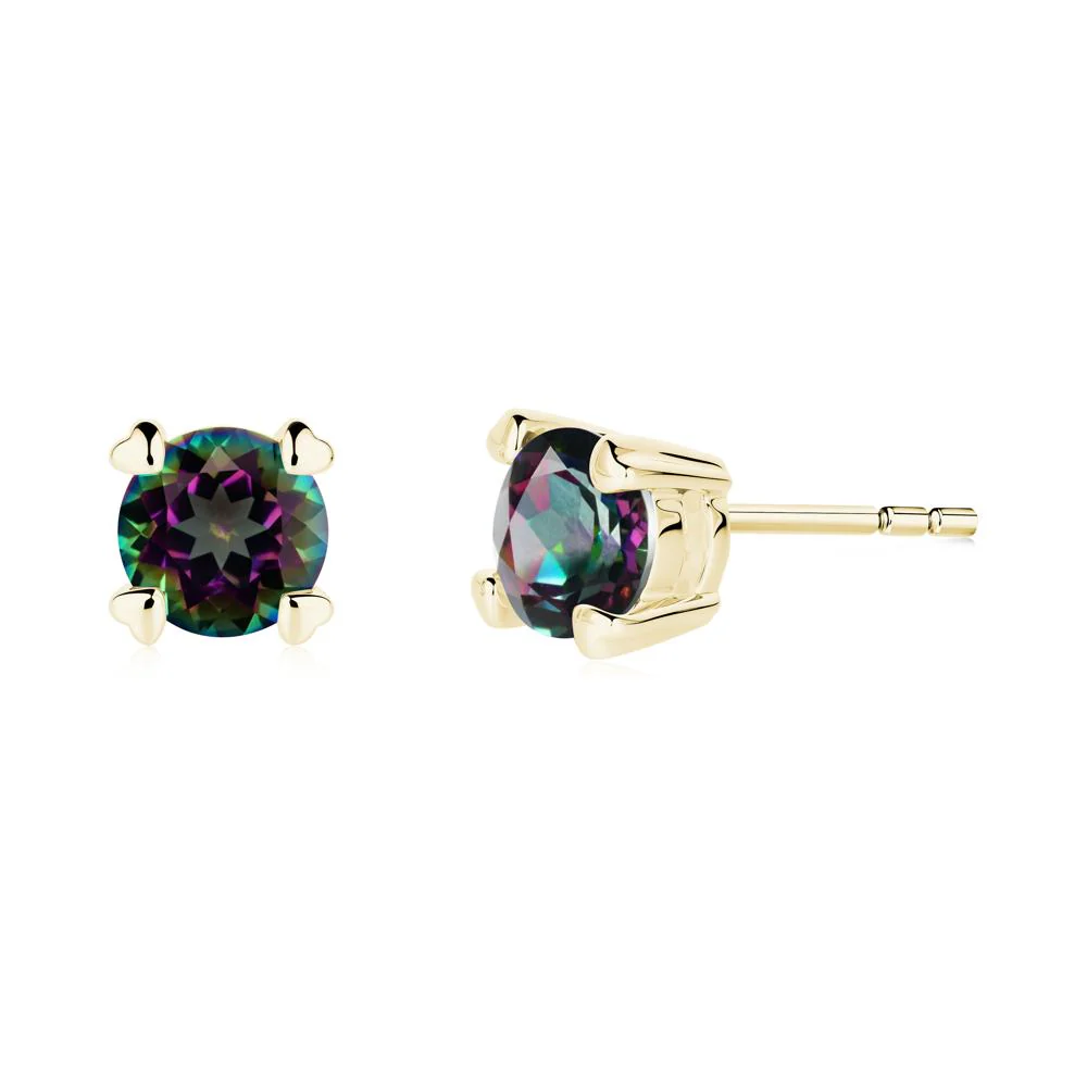 Mystic Topaz Stud Earrings with Heart Prongs - Image 8