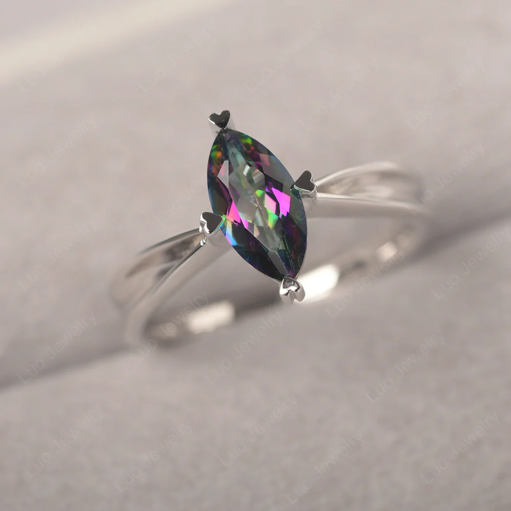 Mystic Topaz Marquise Solitaire Ring