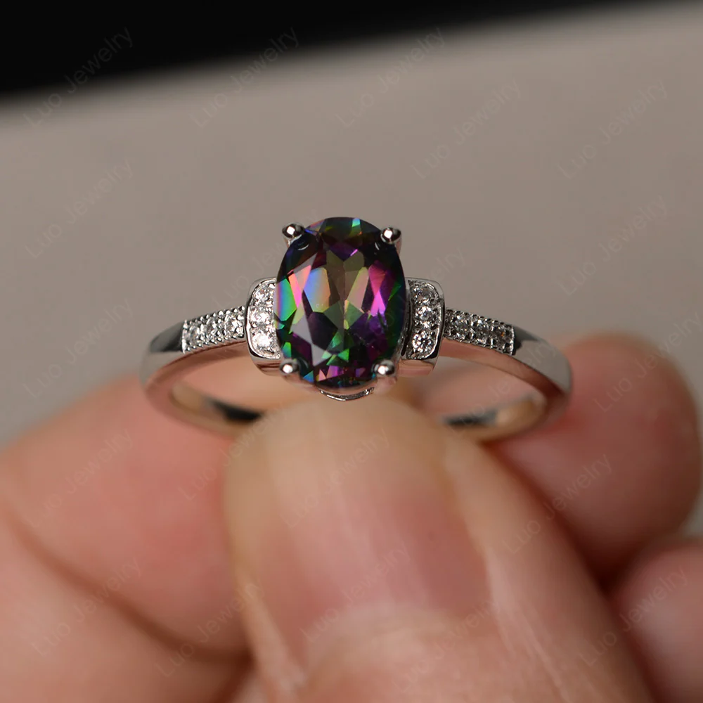 Petite Oval Mystic Topaz Ring - Image 2