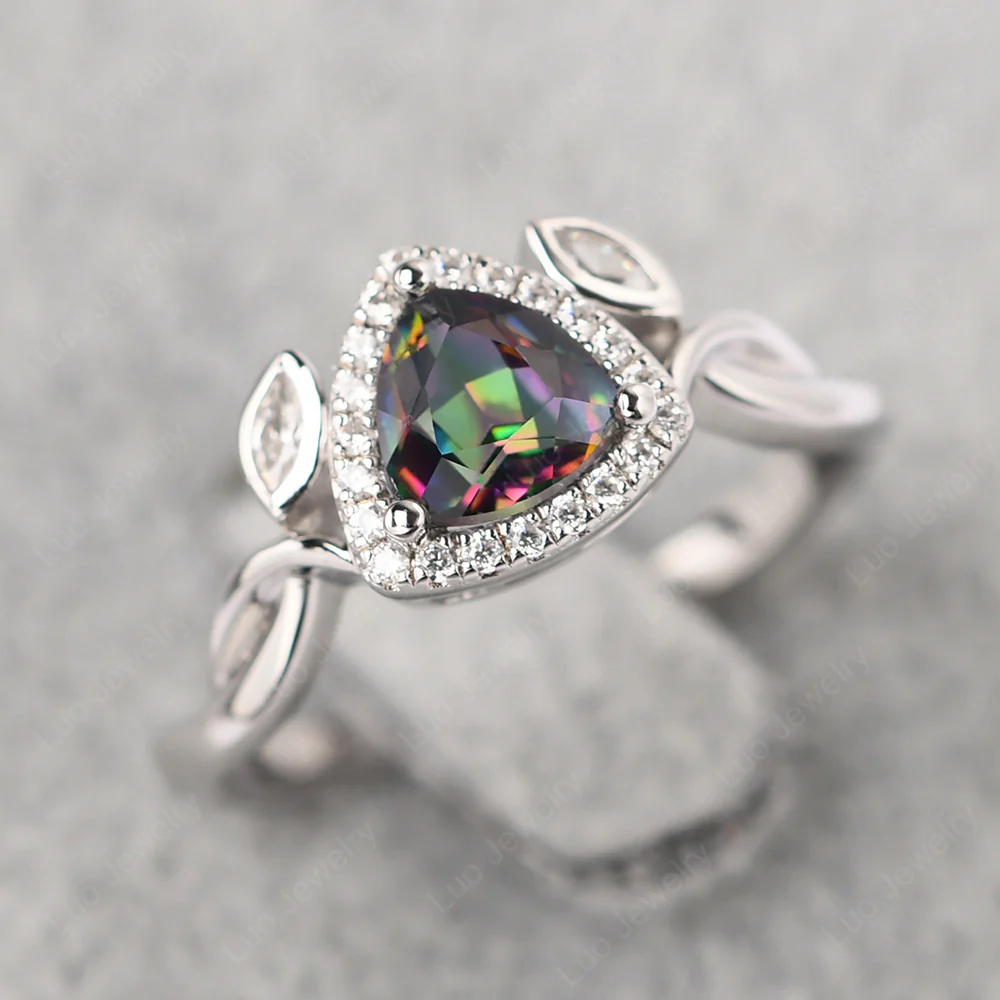 Trillion Cut Mystic Topaz Art Deco Ring - Image 2