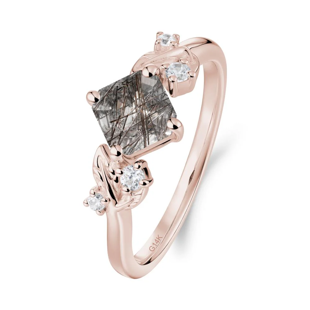 Nature Inspired Black Rutilated Quartz Promise Ring