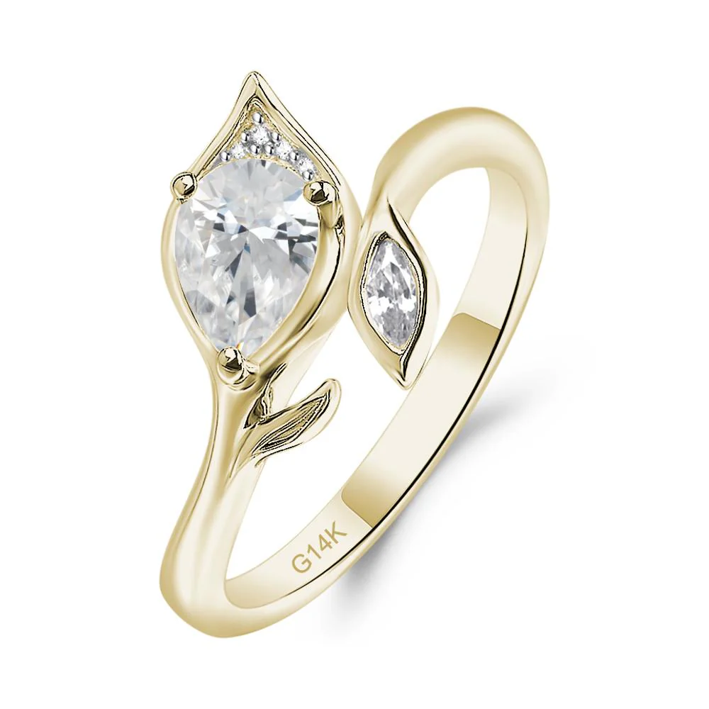 Nature Inspired Cubic Zirconia Leaf Ring - Image 4