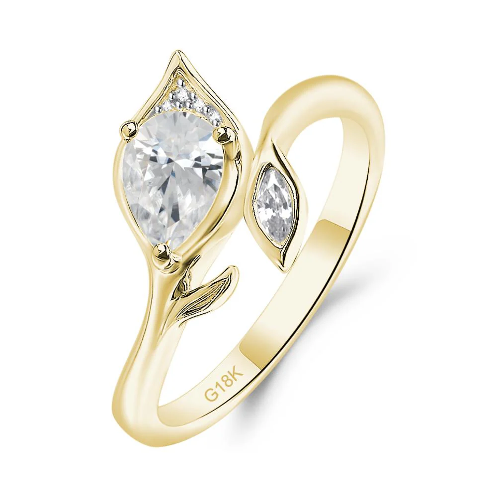 Nature Inspired Cubic Zirconia Leaf Ring - Image 7