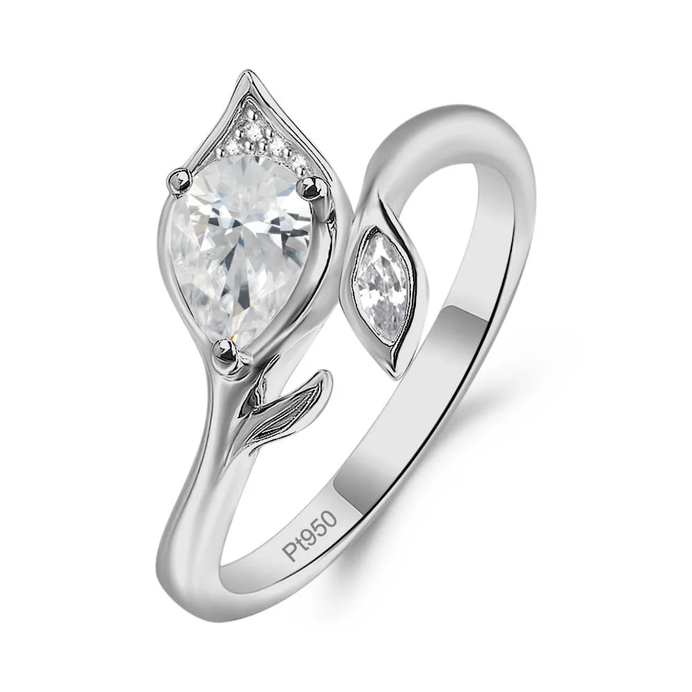 Nature Inspired Cubic Zirconia Leaf Ring - Image 9