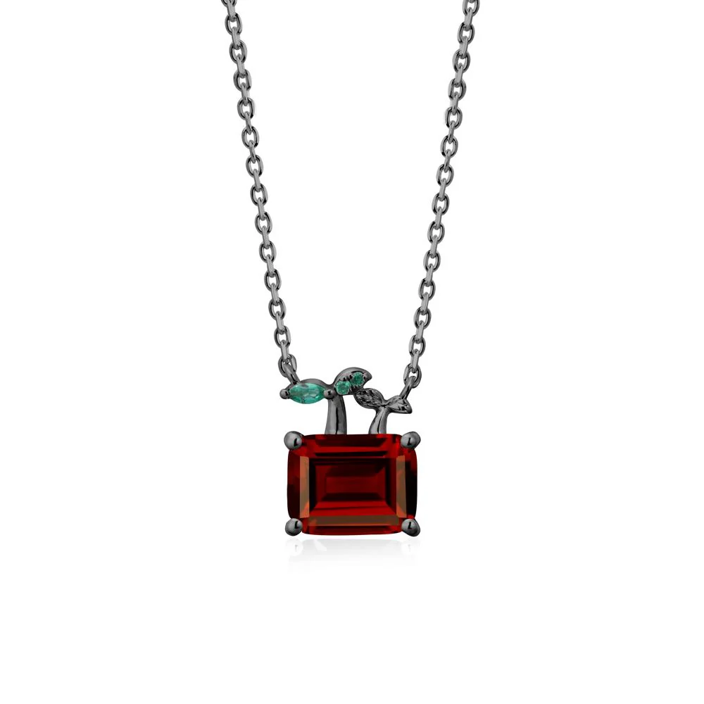 Nature Inspired Garnet and Emerald Pendant Necklace - Image 8