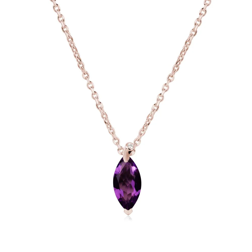 Nature Inspired Leaf Amethyst Necklace