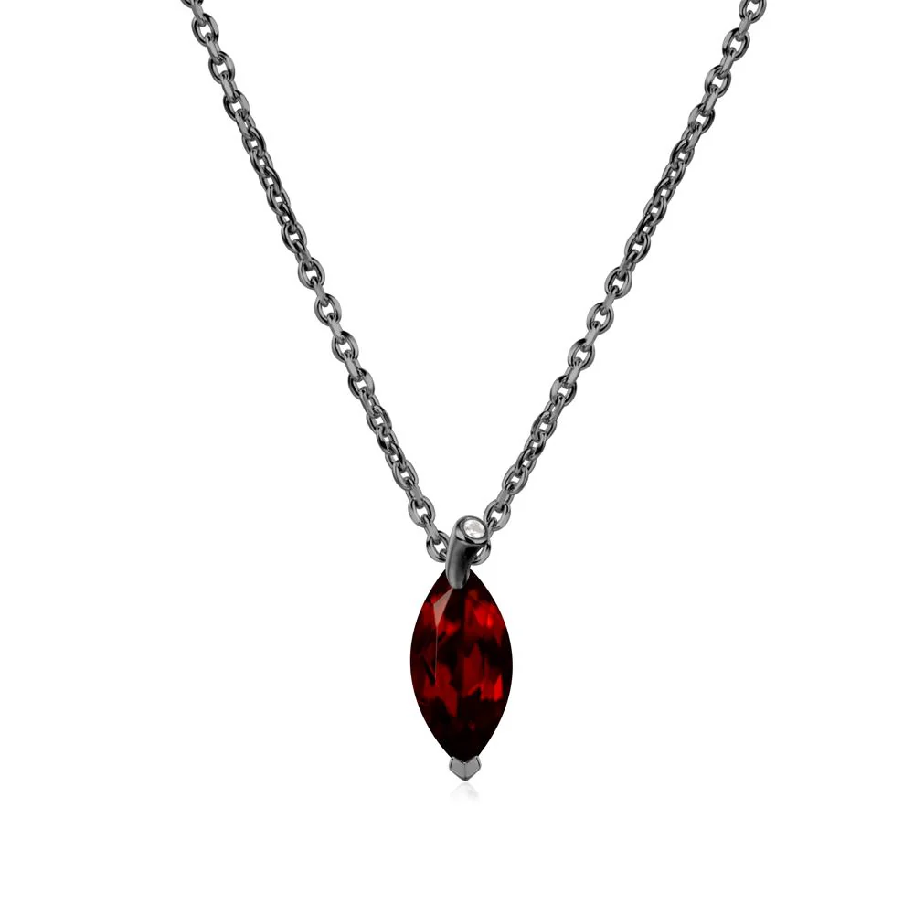 Nature Inspired Leaf Garnet Necklace