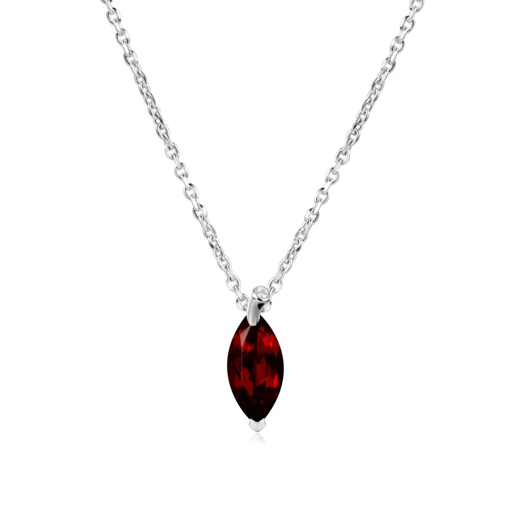 Nature Inspired Leaf Garnet Necklace - Image 3