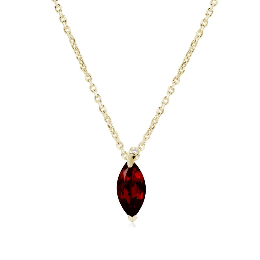 Nature Inspired Leaf Garnet Necklace - Image 4