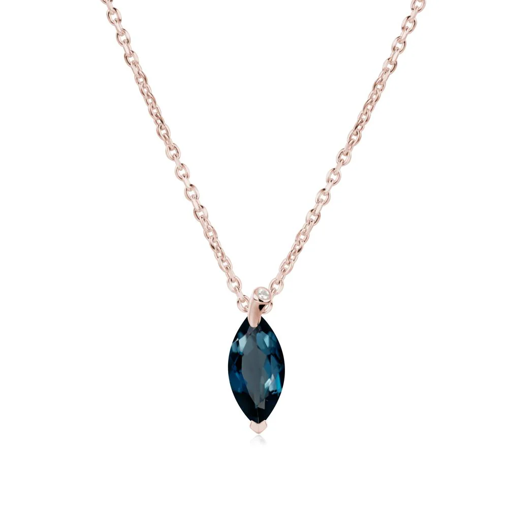 Nature Inspired Leaf London Blue Topaz Necklace - Image 2