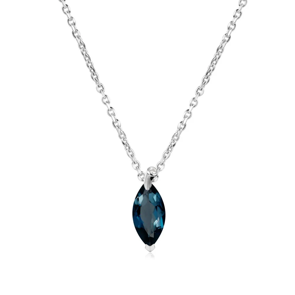 Nature Inspired Leaf London Blue Topaz Necklace - Image 5