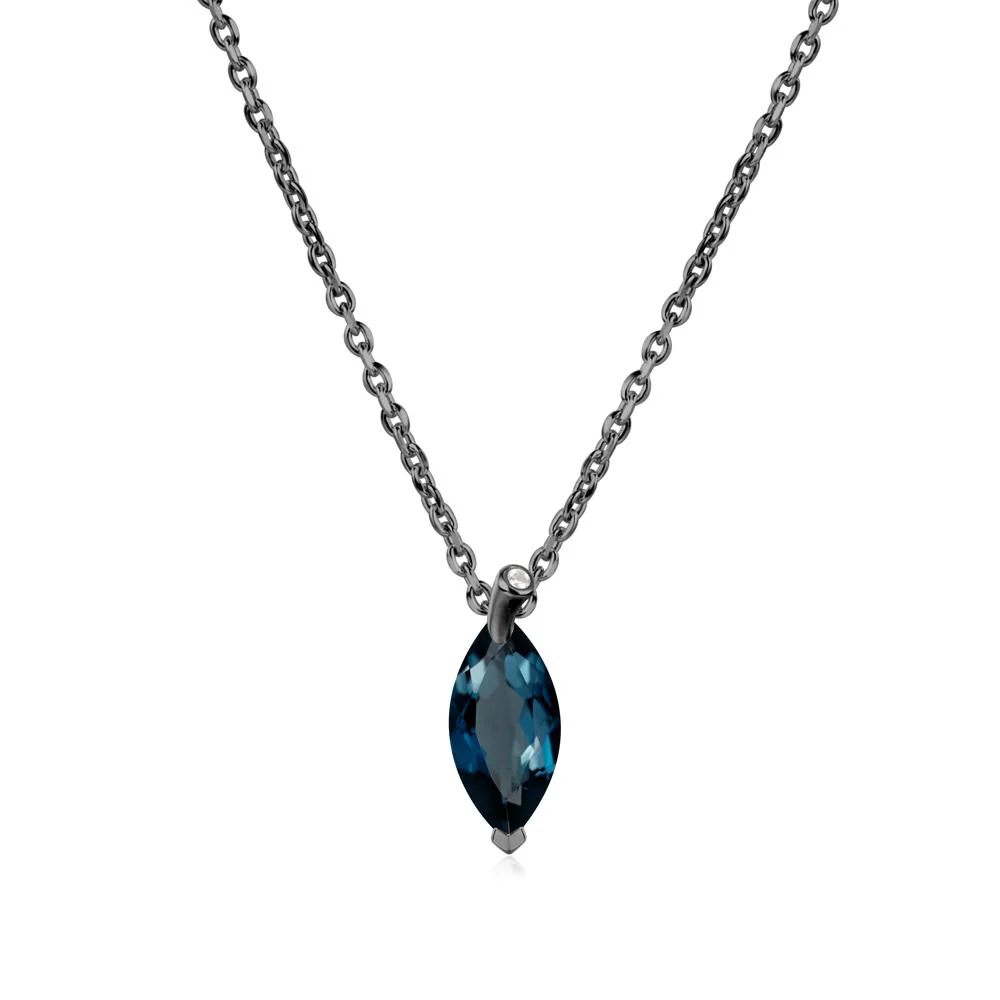 Nature Inspired Leaf London Blue Topaz Necklace - Image 7