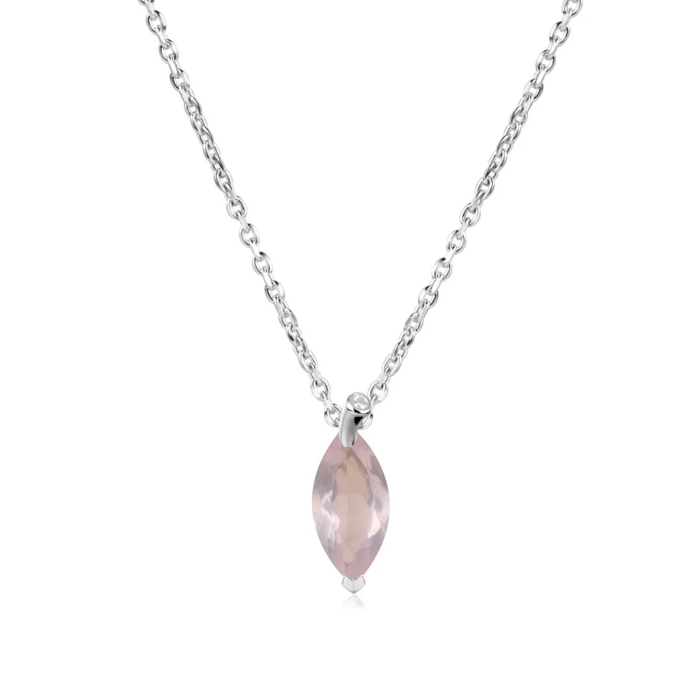 Nature Inspired Leaf Rose Quartz Necklace - Image 6
