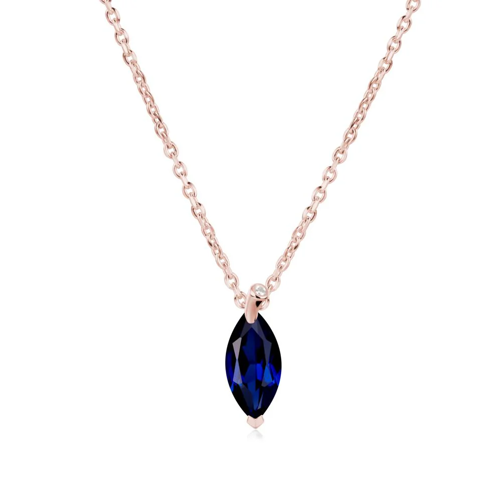 Nature Inspired Leaf Sapphire Necklace - Image 5