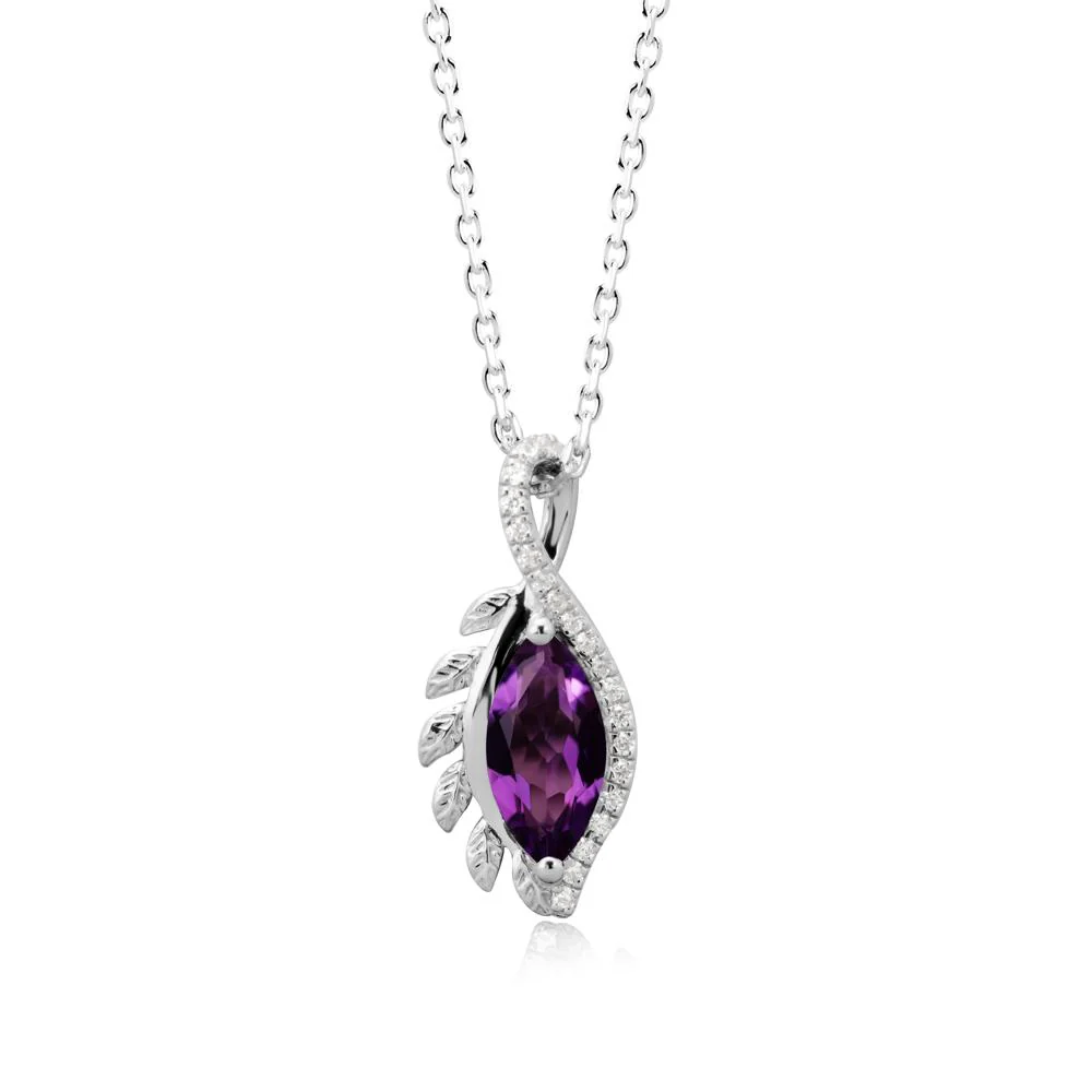 Nature Inspired Marquise Amethyst Necklace - Image 3