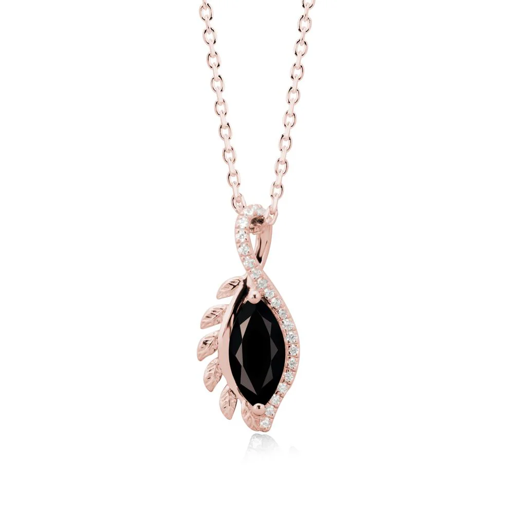Nature Inspired Marquise Black Spinel Necklace - Image 5