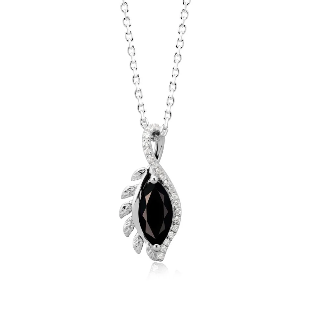 Nature Inspired Marquise Black Spinel Necklace - Image 6