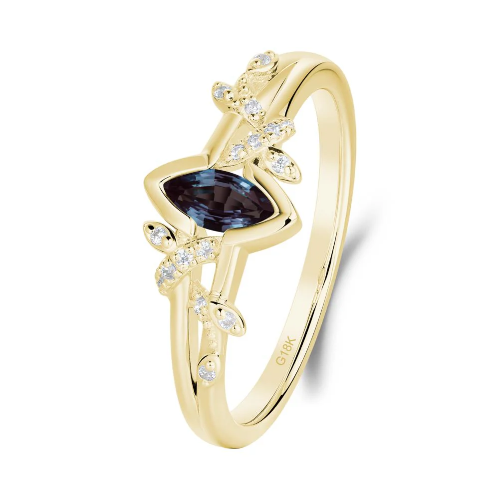 Nature Inspired Marquise Cut Alexandrite Ring - Image 5