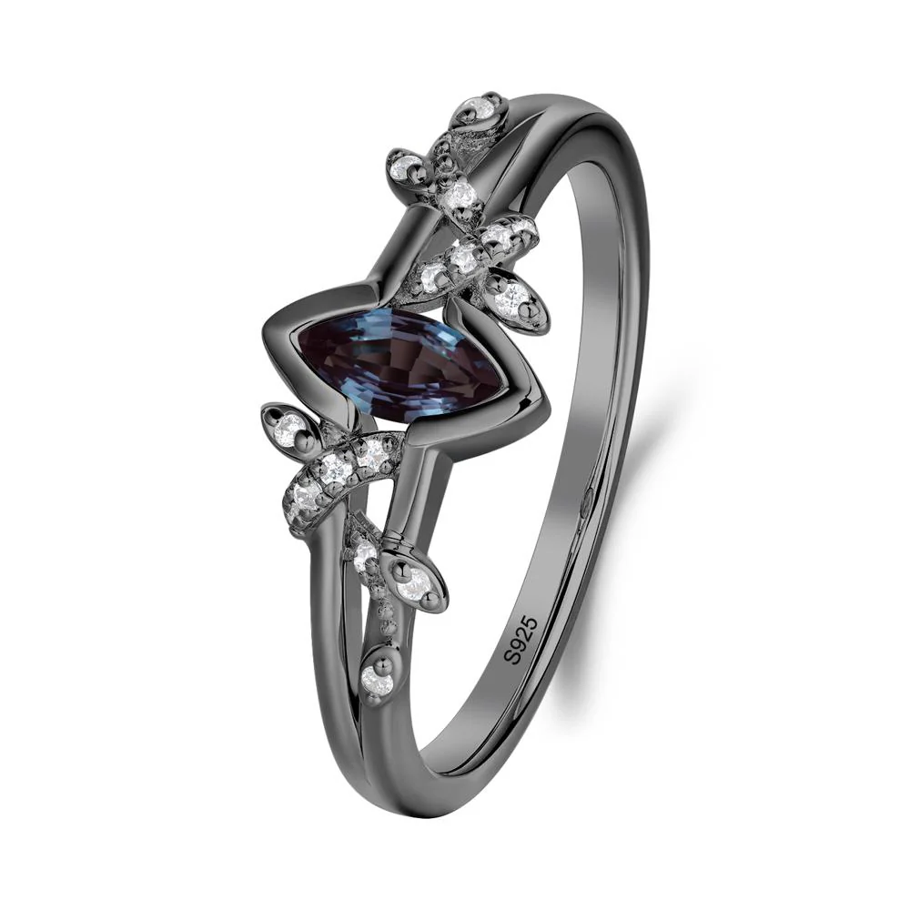 Nature Inspired Marquise Cut Alexandrite Ring - Image 6