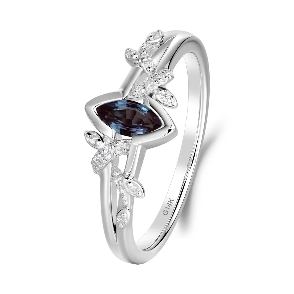 Nature Inspired Marquise Cut Alexandrite Ring - Image 7