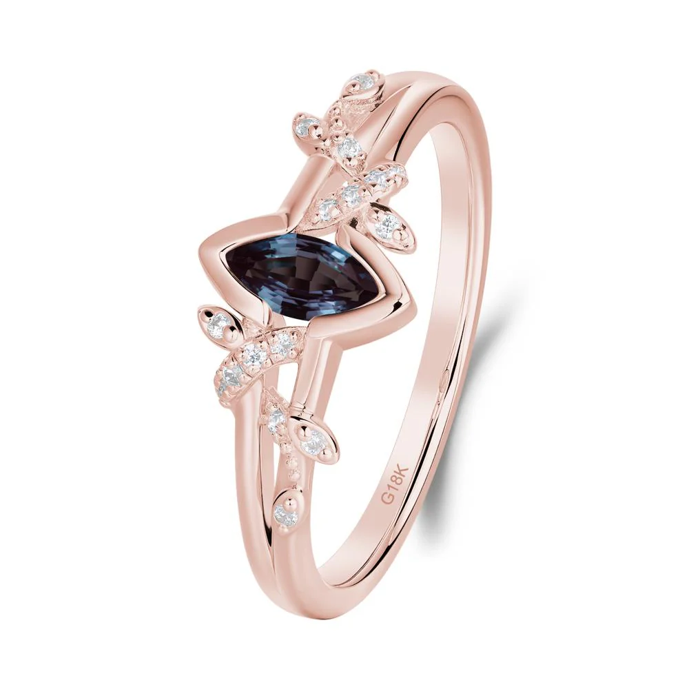 Nature Inspired Marquise Cut Alexandrite Ring - Image 8