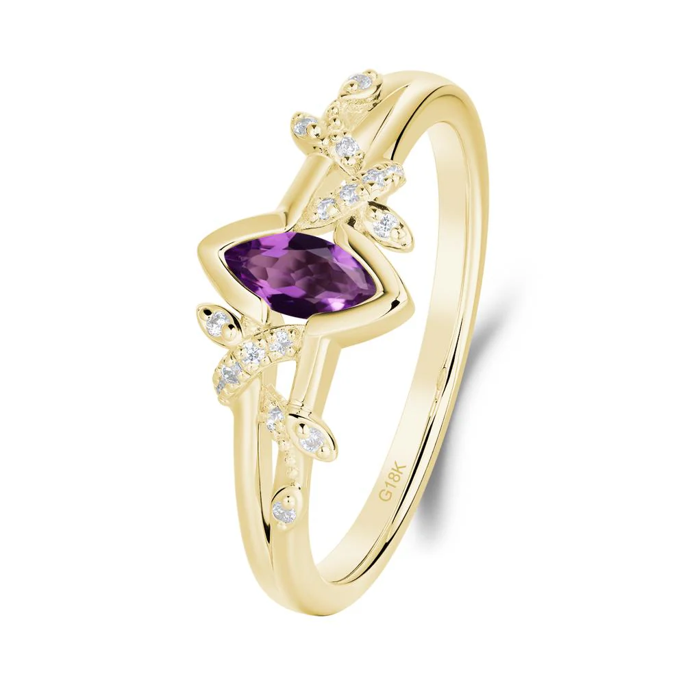 Nature Inspired Marquise Cut Amethyst Ring - Image 4