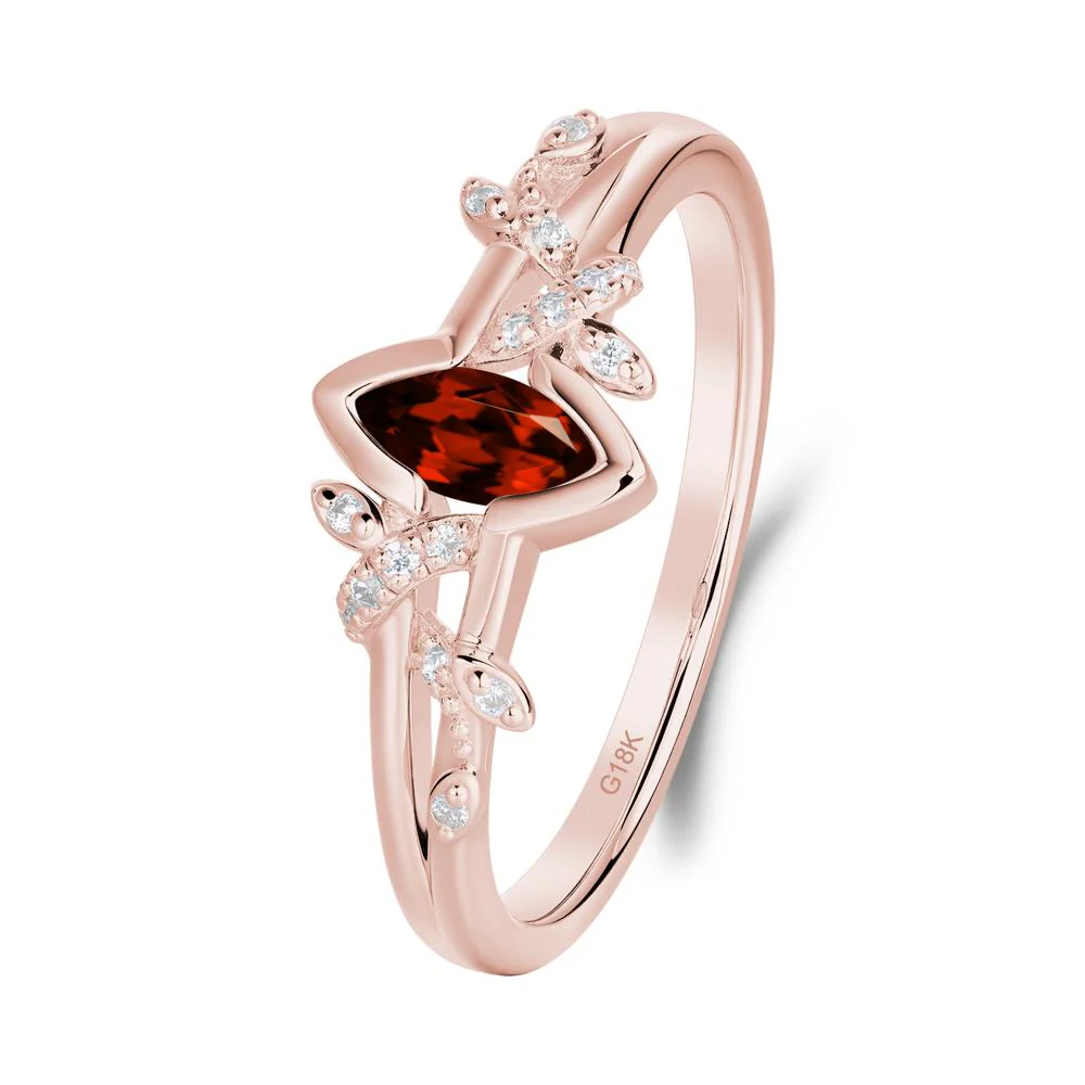 Nature Inspired Marquise Cut Garnet Ring - Image 3