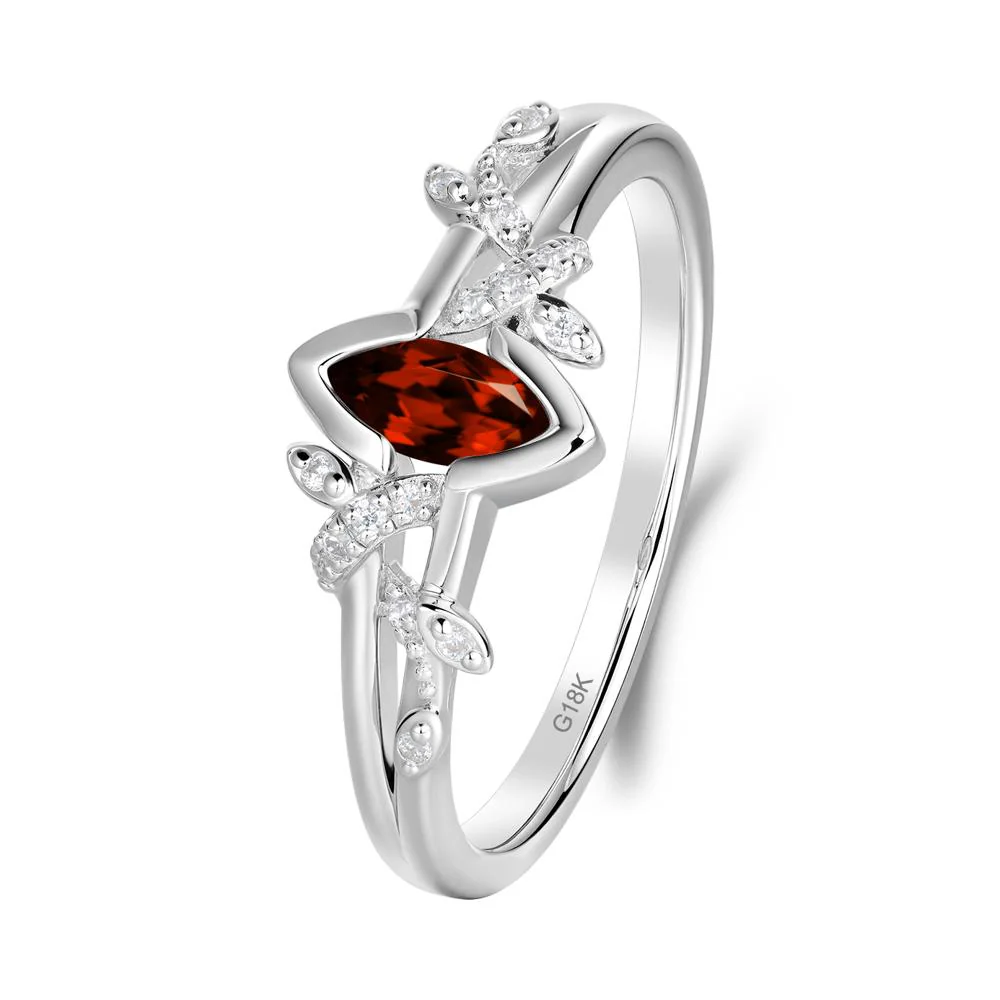 Nature Inspired Marquise Cut Garnet Ring - Image 4