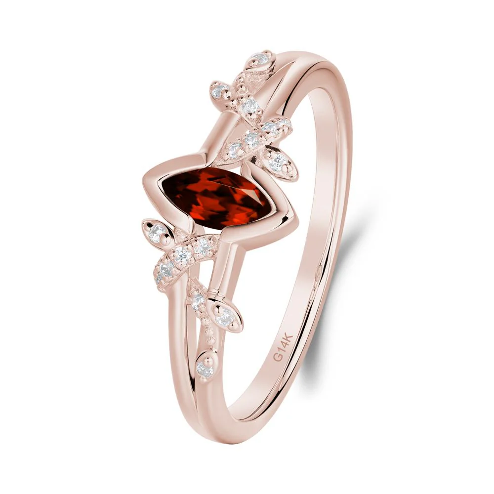Nature Inspired Marquise Cut Garnet Ring - Image 8
