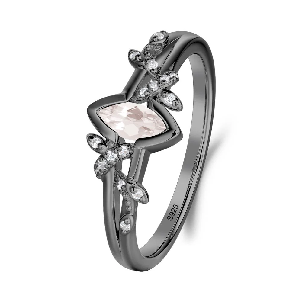 Nature Inspired Marquise Cut Morganite Ring