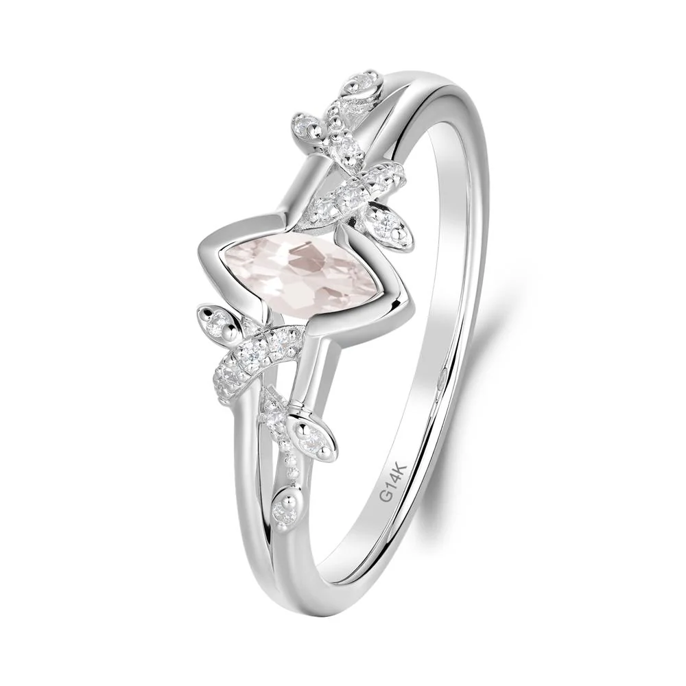 Nature Inspired Marquise Cut Morganite Ring - Image 6