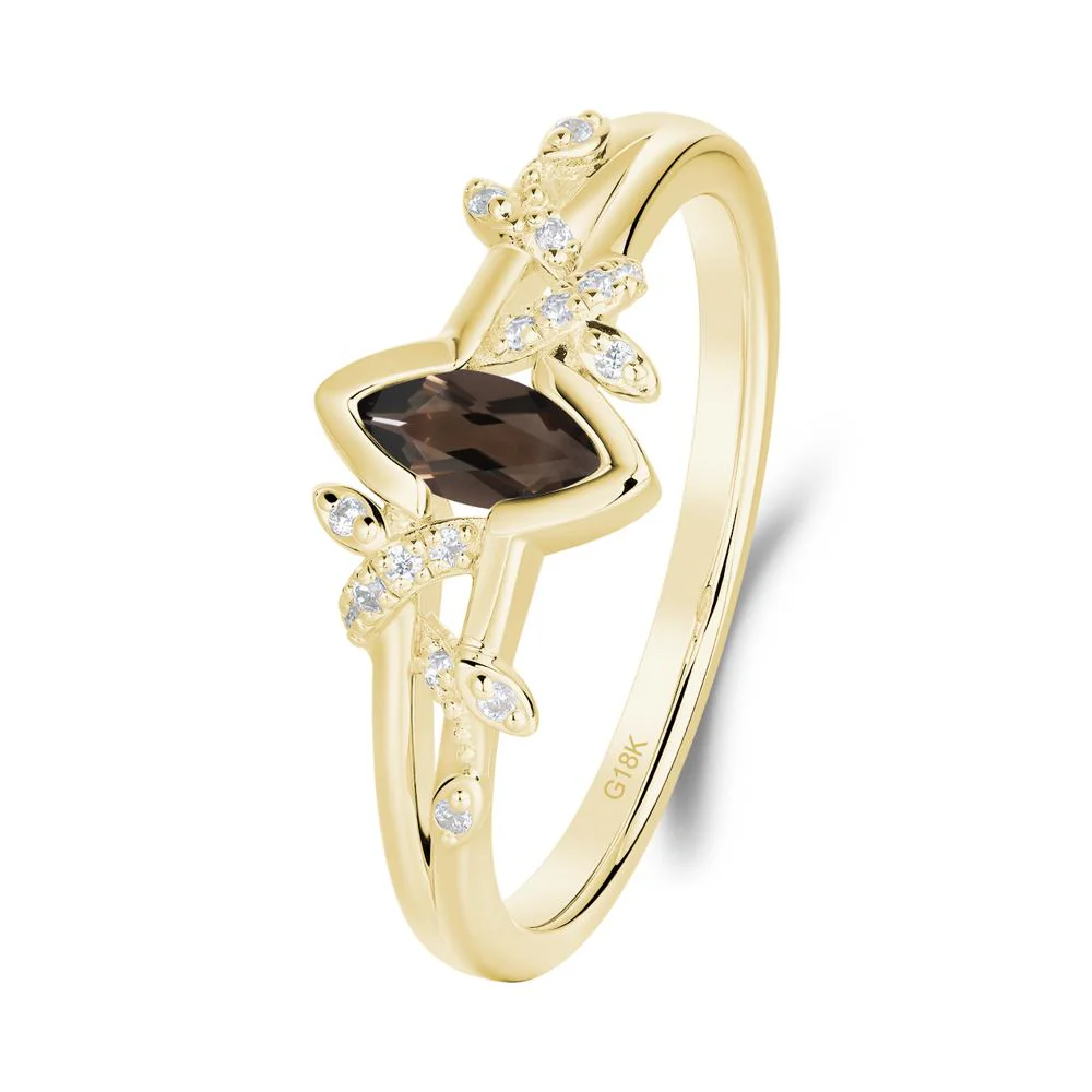 Nature Inspired Marquise Cut Smoky Quartz Ring - Image 3