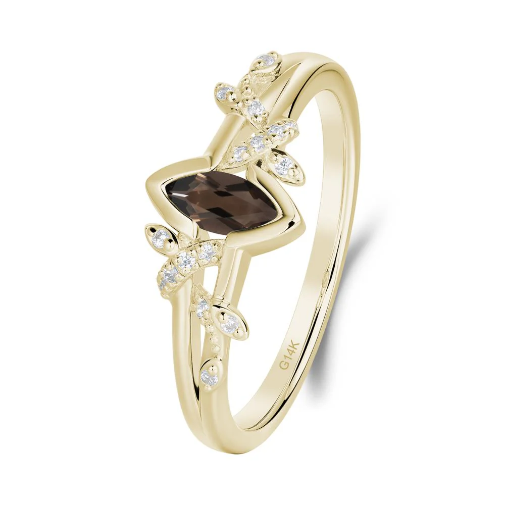 Nature Inspired Marquise Cut Smoky Quartz Ring - Image 8