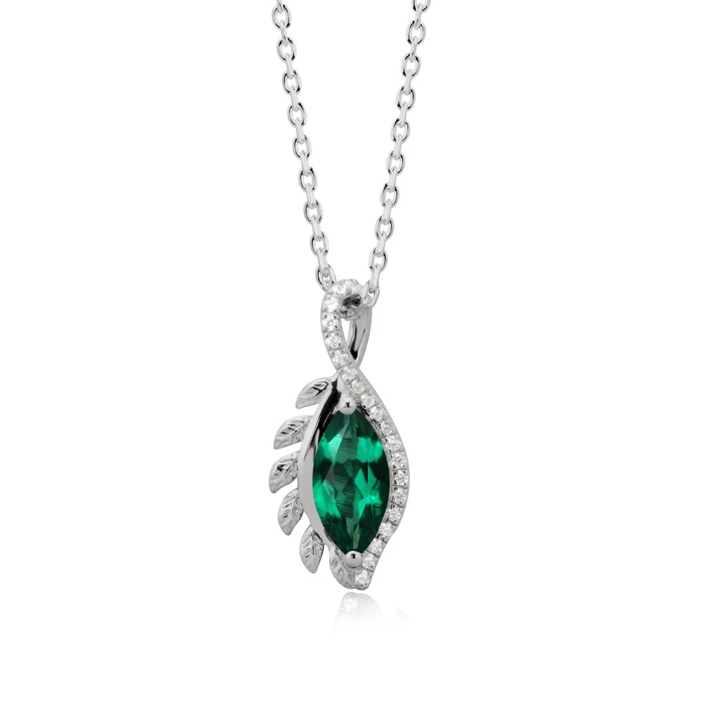 Nature Inspired Marquise Emerald Necklace
