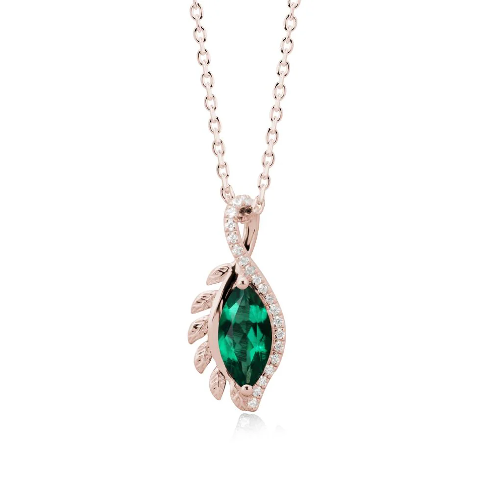 Nature Inspired Marquise Emerald Necklace - Image 2