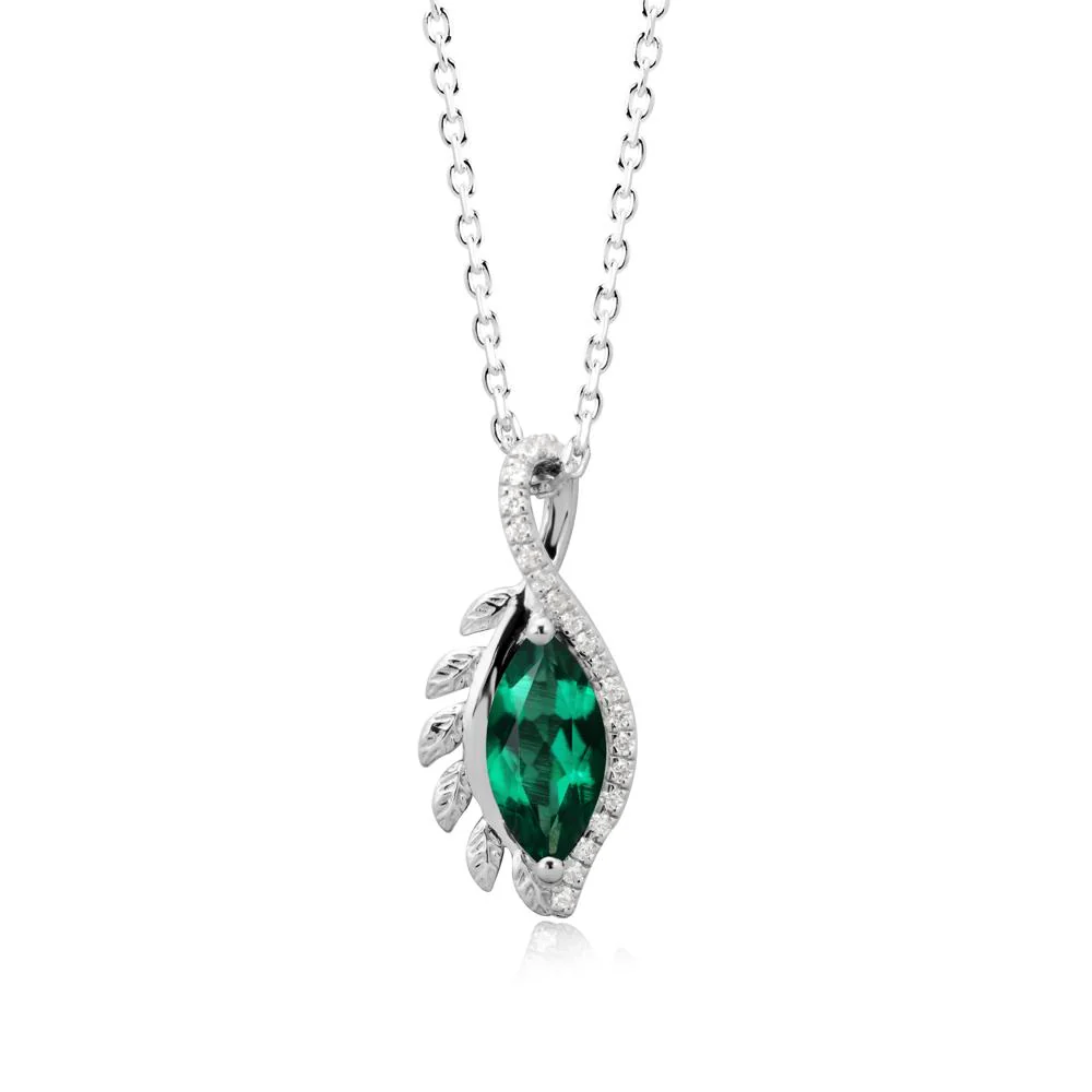 Nature Inspired Marquise Emerald Necklace - Image 3