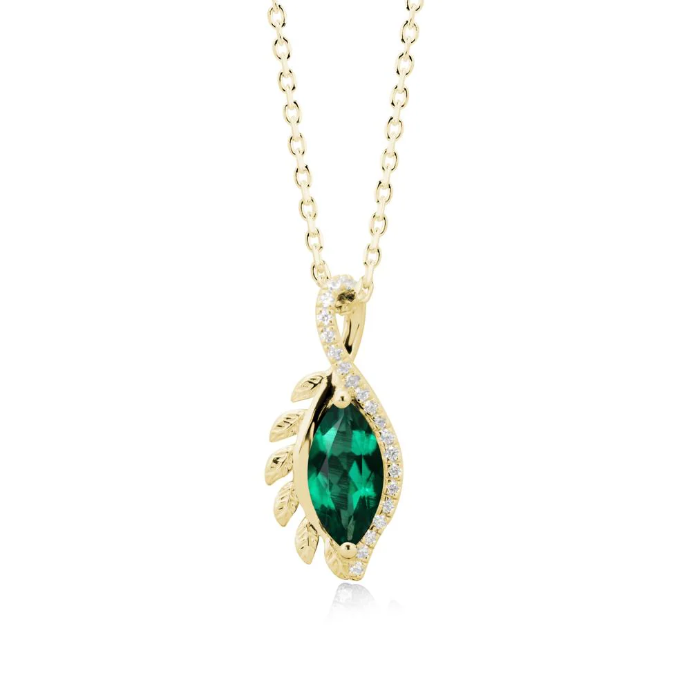 Nature Inspired Marquise Emerald Necklace - Image 7