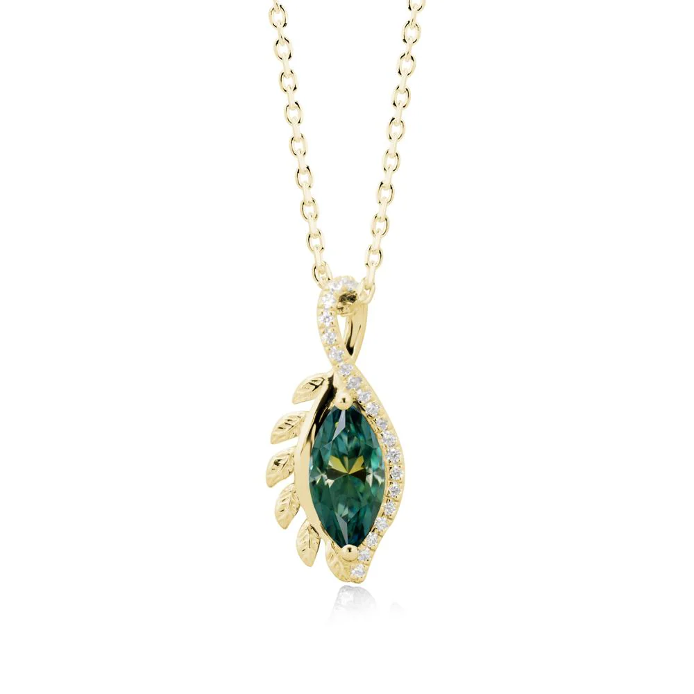 Nature Inspired Marquise Green Moissanite Necklace - Image 7