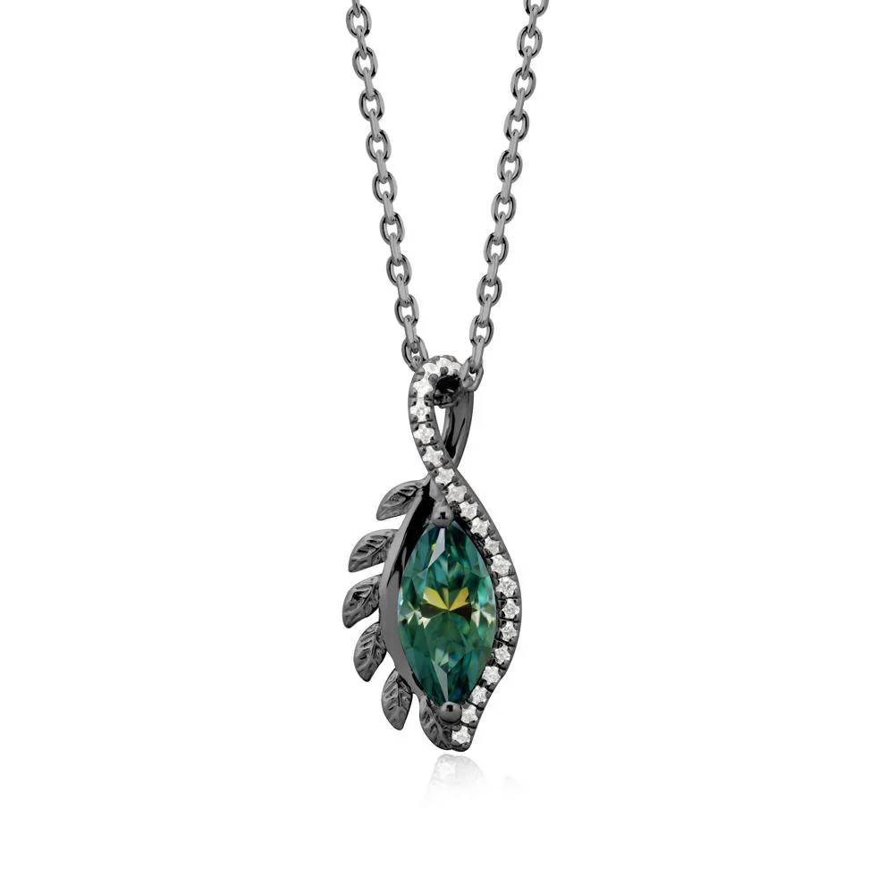 Nature Inspired Marquise Green Moissanite Necklace - Image 8
