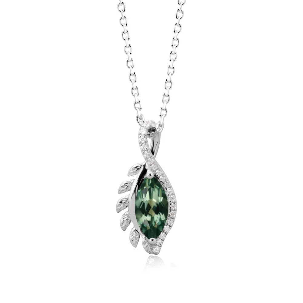 Nature Inspired Marquise Green Sapphire Necklace - Image 3